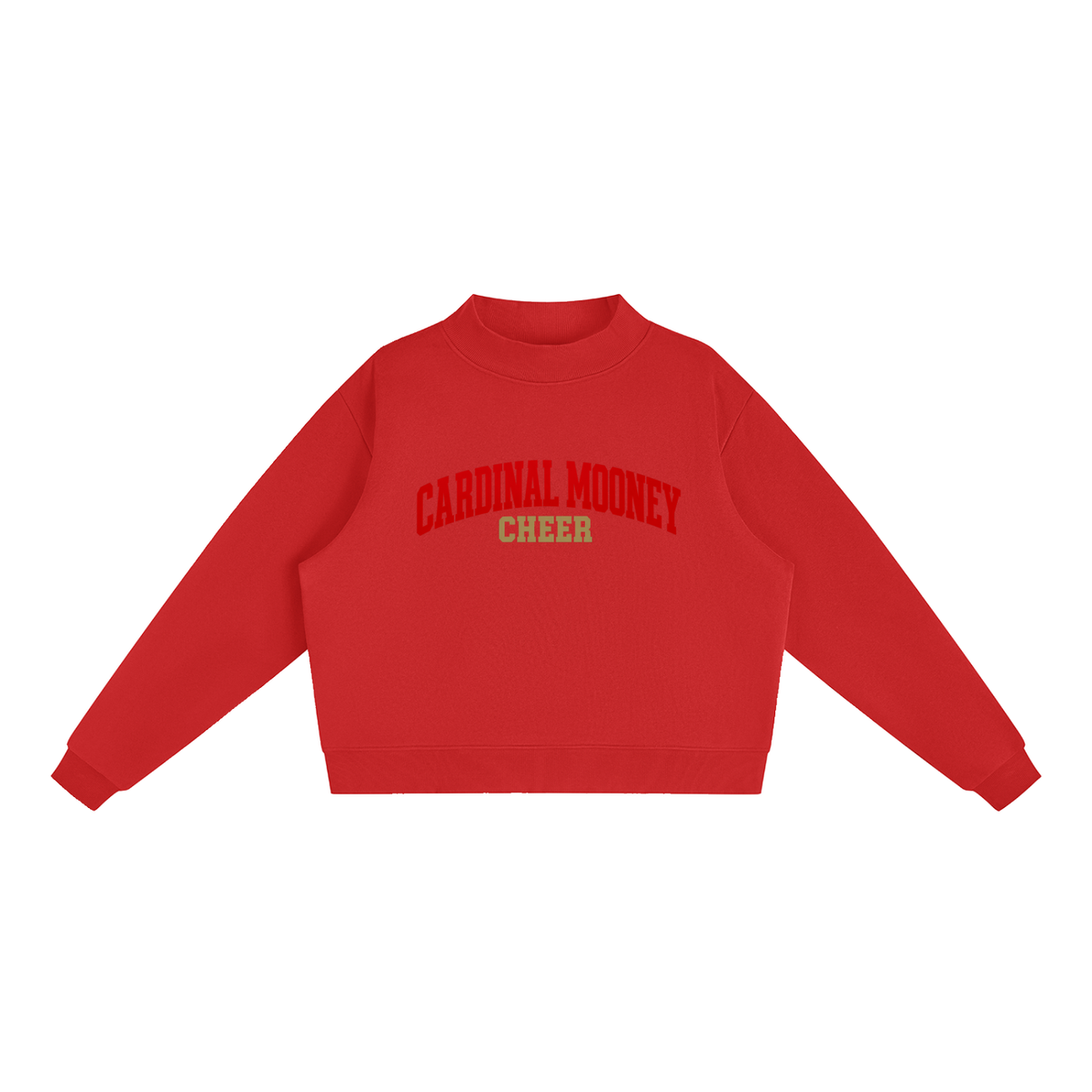 Basic 1 Cardinal Mooney Essential Fleece Mock-Neck Crew Sweatshirt