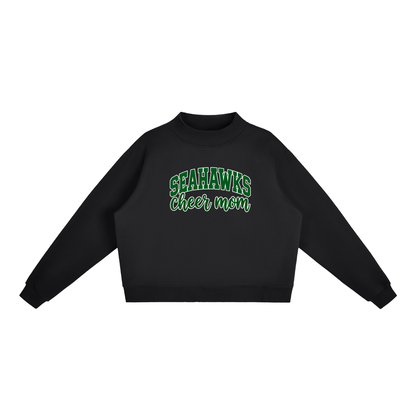 Cheer Mom Seahawks Essential Fleece Mock-Neck Crew Sweatshirt (printed)