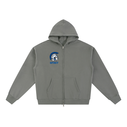 Simple Silver Valley Essential Fleece Zip-Through Hoodie