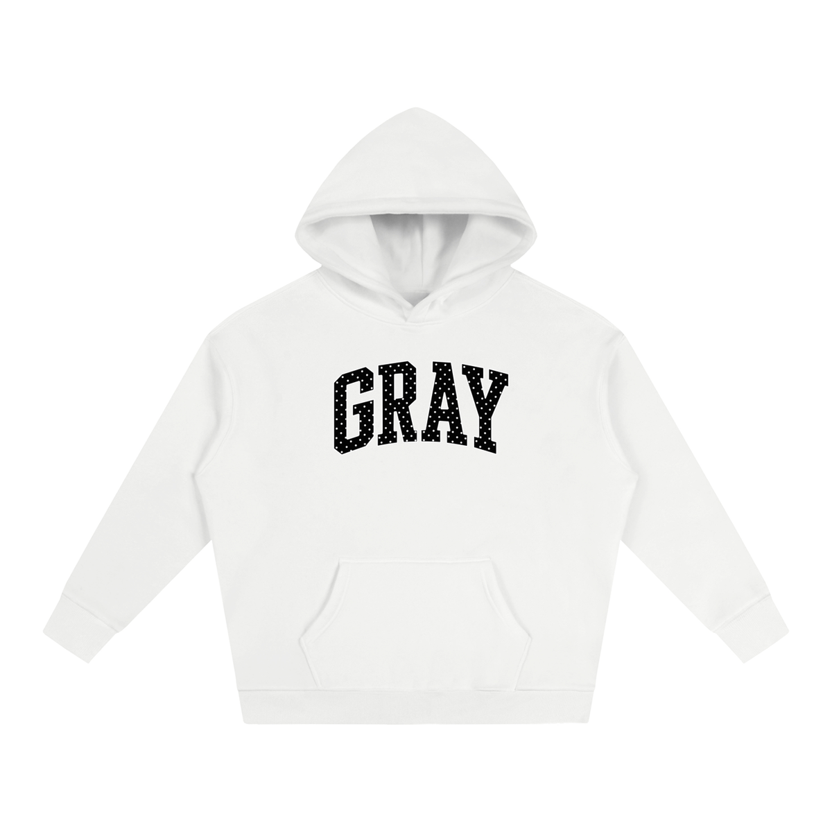 Polka Dot Gray Oversize Fleeced Hoodie