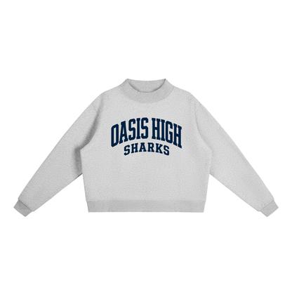 Basic 2 Oasis Essential Fleece Mock-Neck Crew Sweatshirt