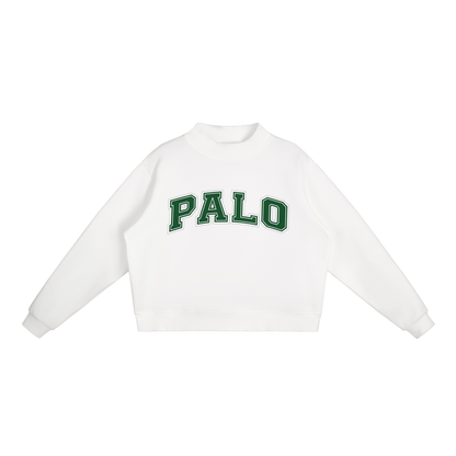 Essential Fleece Mock-Neck Crew Sweatshirt