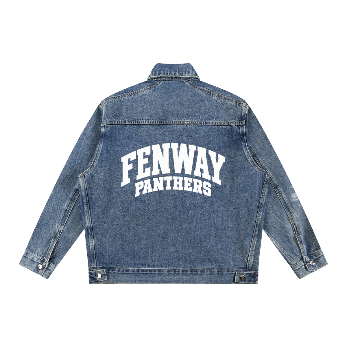Basic 2 White Fenway Vintage Wash Zip Up Denim Jacket