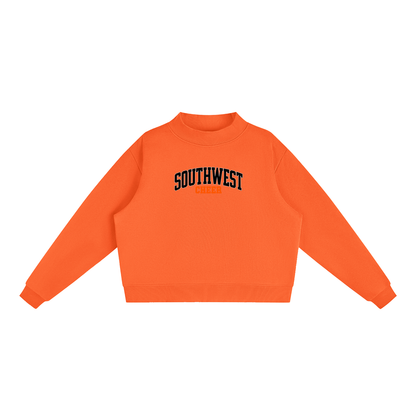 Essential Fleece Mock-Neck Crew Sweatshirt