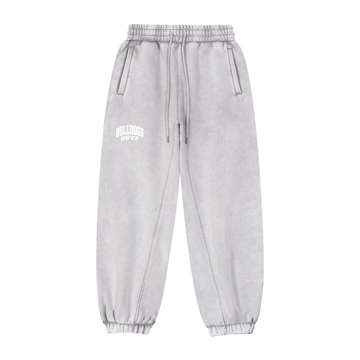 Basic 2 White Green Bulldogs Fleeced Jogger Sweatpants