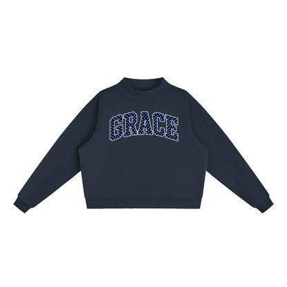 Essential Fleece Mock-Neck Crew Sweatshirt