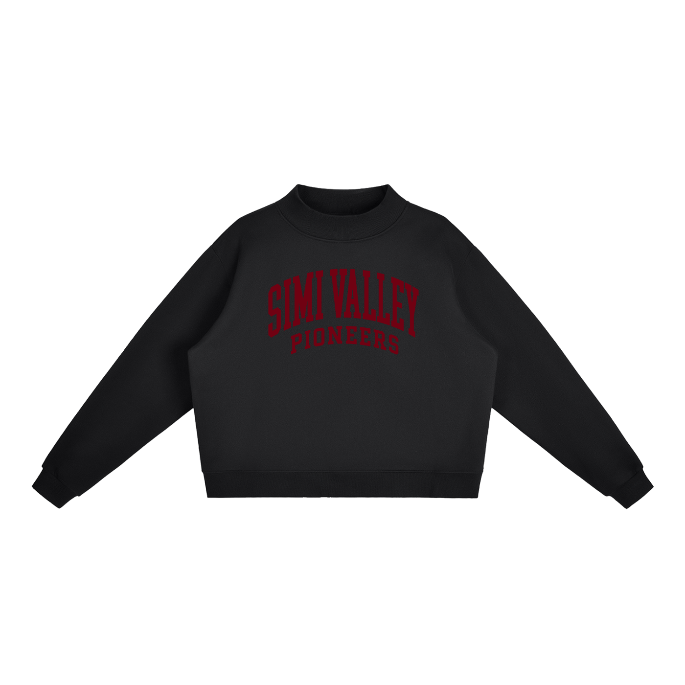 Basic 2 Simi Valley Essential Fleece Mock-Neck Crew Sweatshirt