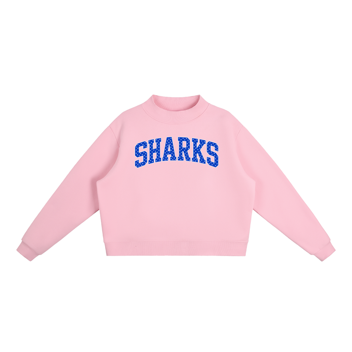 Polka Dot Saint James Essential Fleece Mock-Neck Crew Sweatshirt (printed)