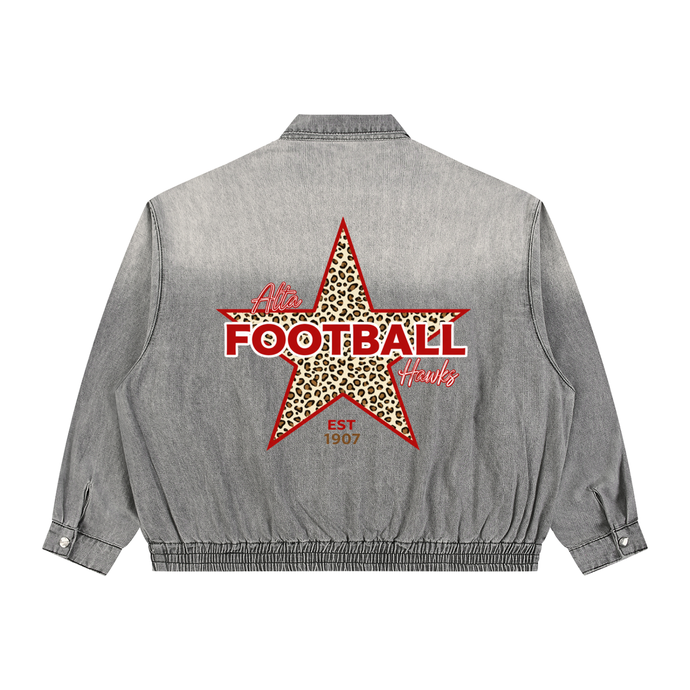 Unisex Vintage Wash Full-Zip Denim Jacket