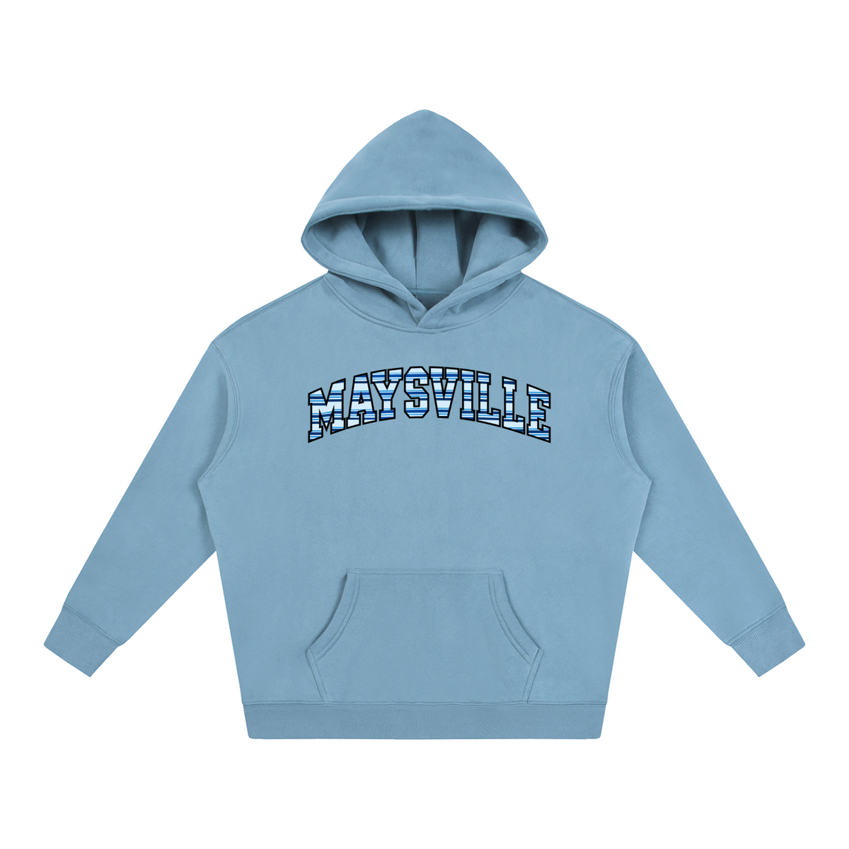Striped Front Maysville Oversize Fleeced Hoodie