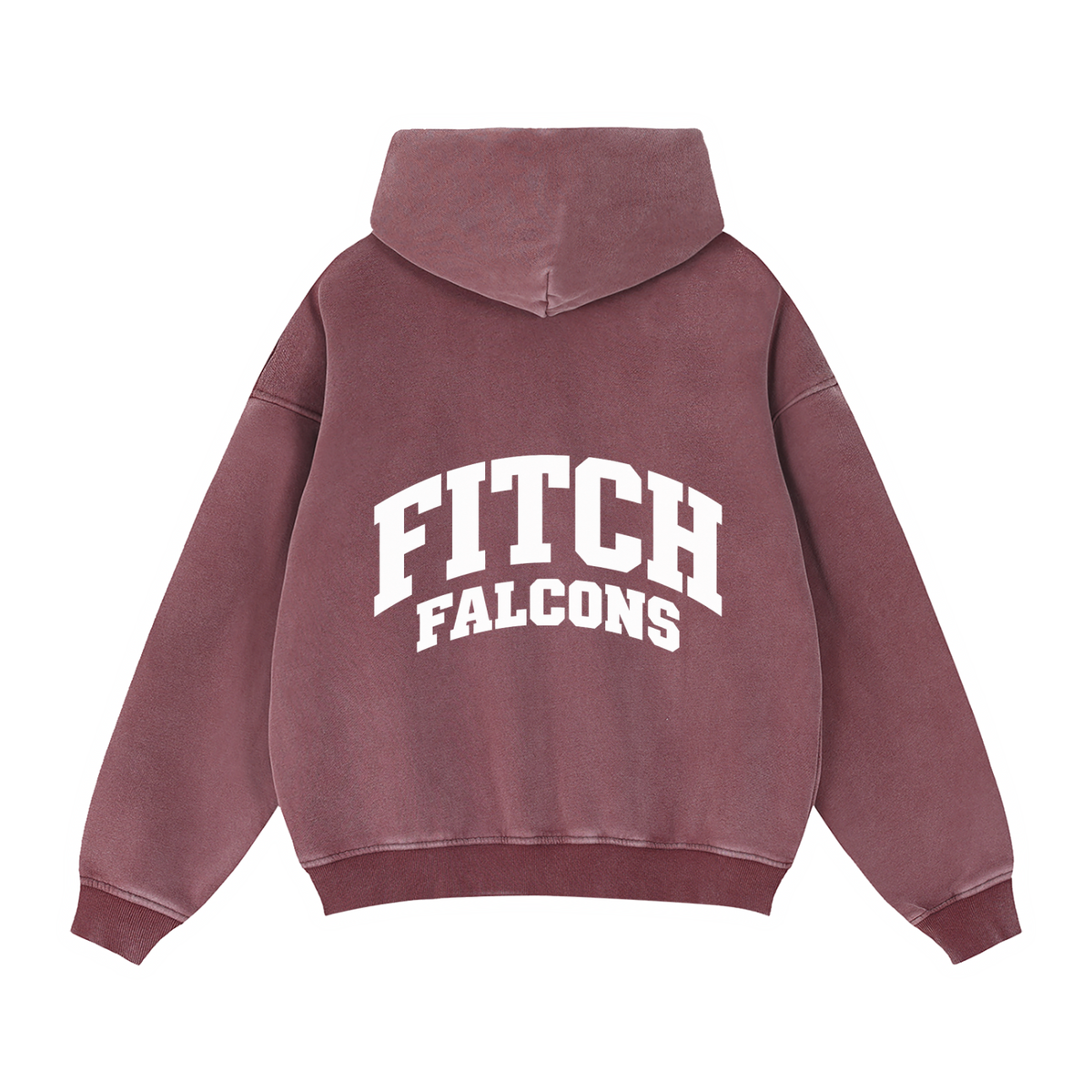 Basic 2 White Fitch Zip-Through Boxy Fleece Hoodie