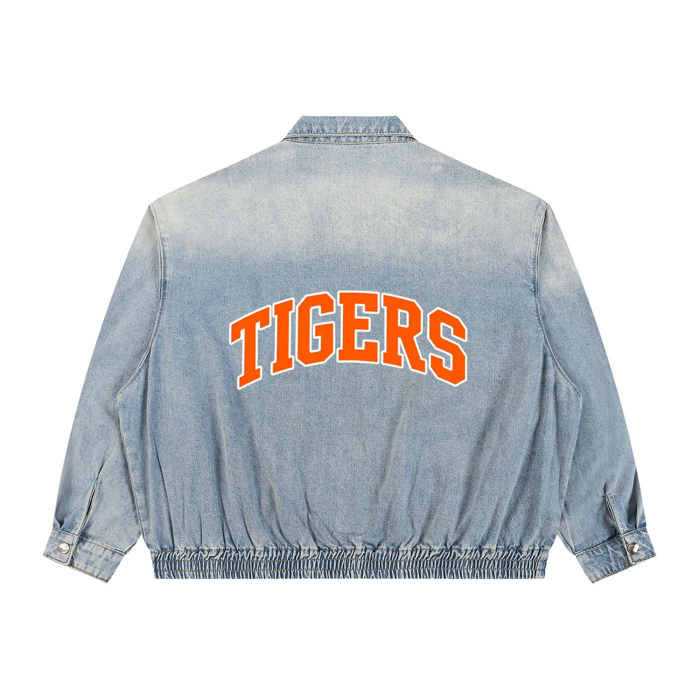 Unisex Vintage Wash Full-Zip Denim Jacket