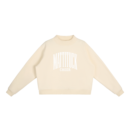Basic 2 White Mattituck Essential Fleece Mock-Neck Crew Sweatshirt