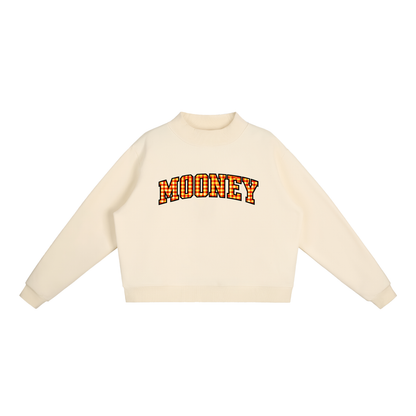 Gingham Cardinal Mooney Essential Fleece Mock-Neck Crew Sweatshirt