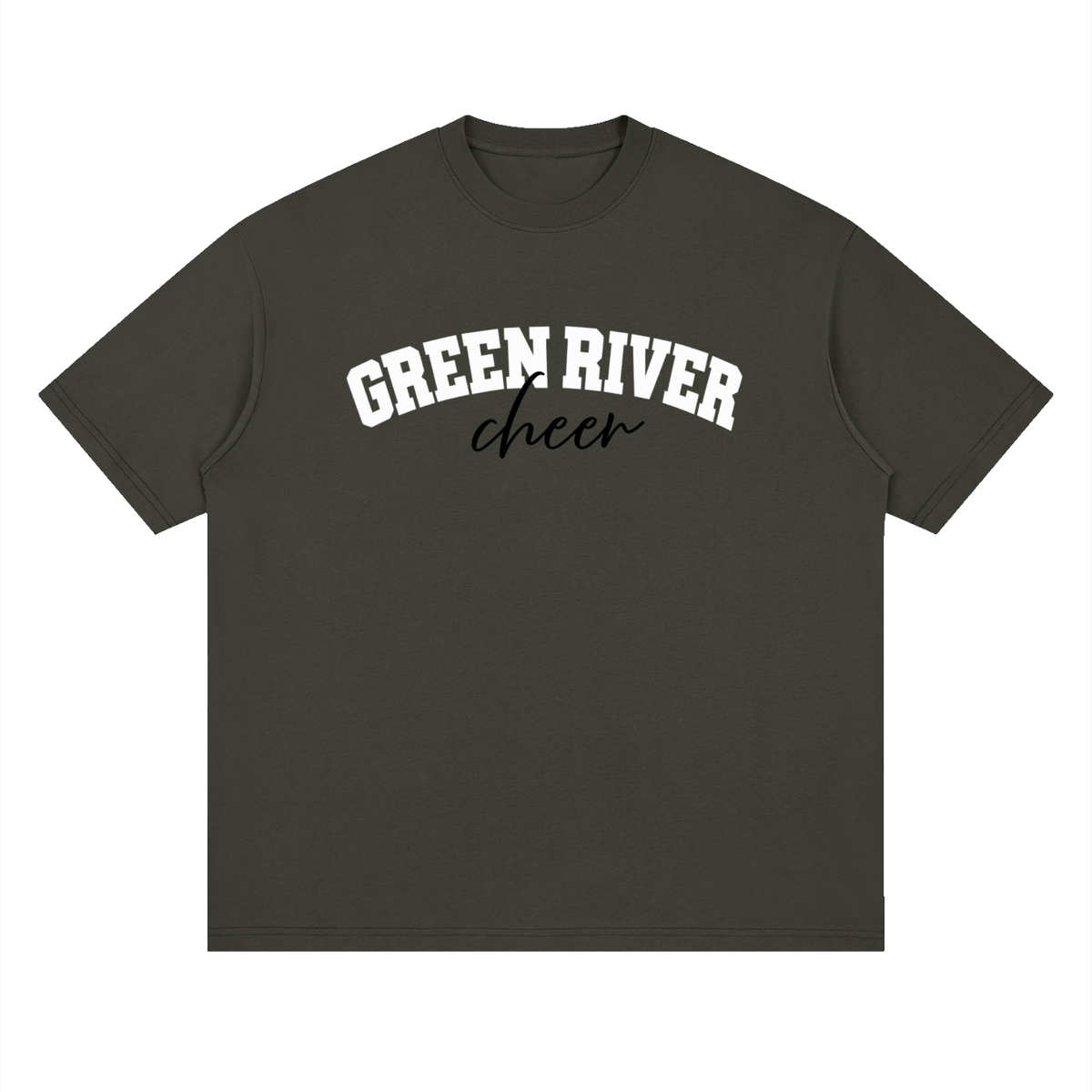 Cursive Green River Oversized Drop Shoulder T-Shirt