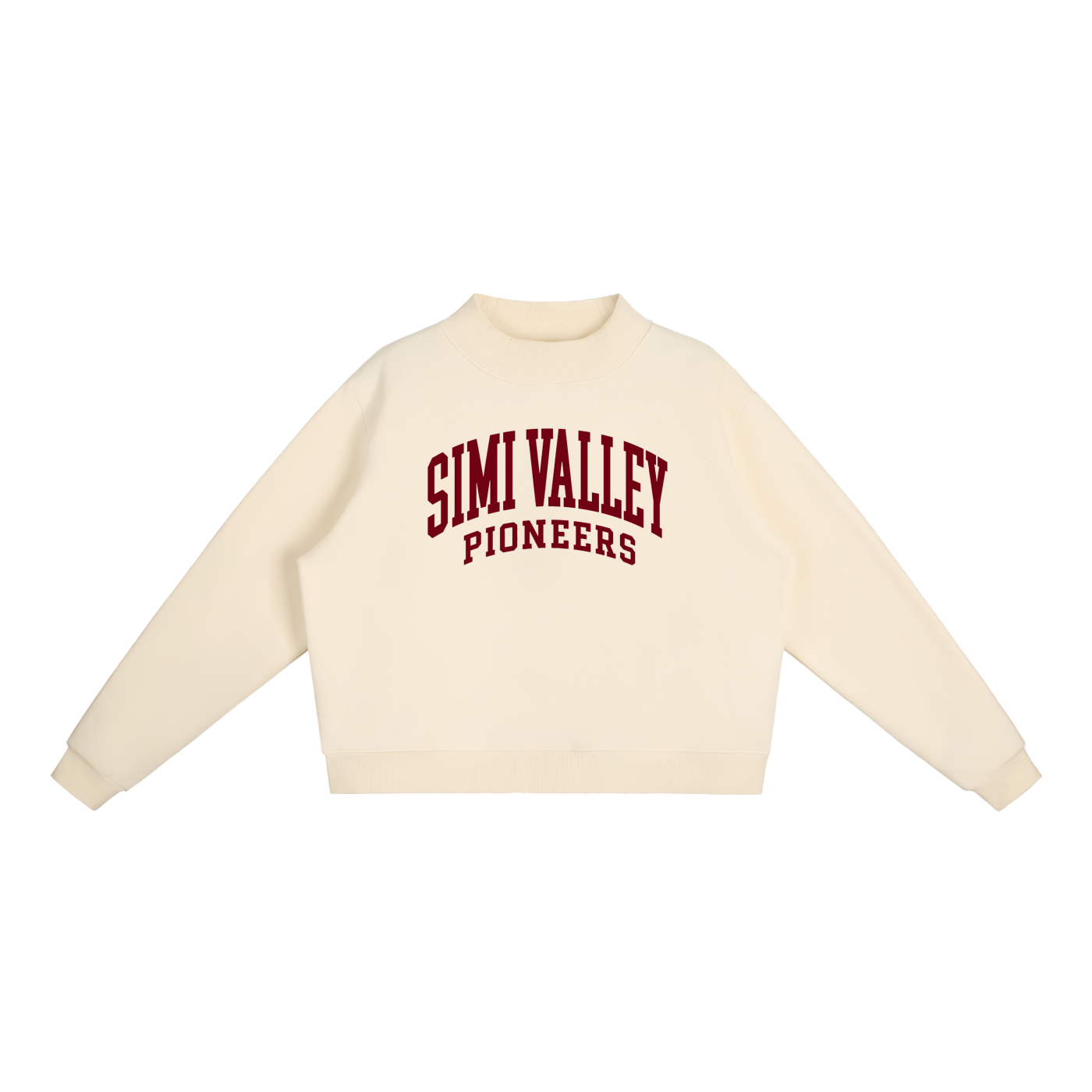 Basic 2 Simi Valley Essential Fleece Mock-Neck Crew Sweatshirt