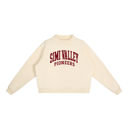 Basic 2 Simi Valley Essential Fleece Mock-Neck Crew Sweatshirt