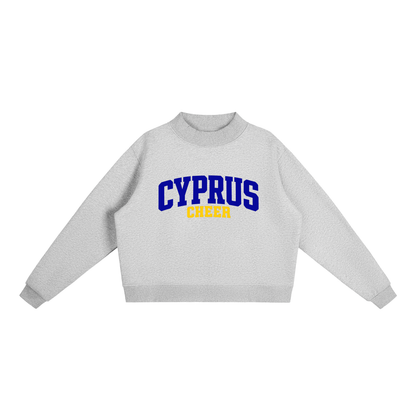 Basic 1 Cyprus Essential Fleece Mock-Neck Crew Sweatshirt