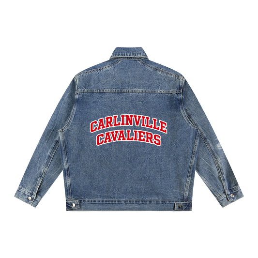 Vintage Wash Zip Up Denim Jacket