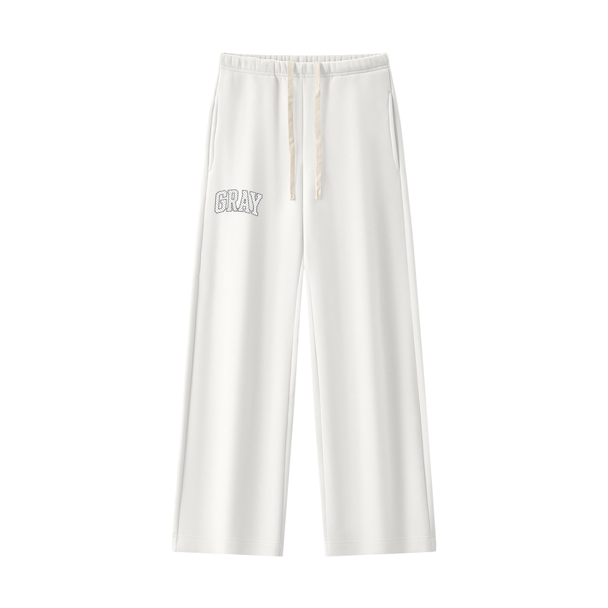 Gray White polka Women's Straight Leg Fleece Sweatpants