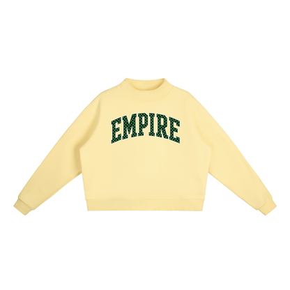Polka Dot Empire Essential Fleece Mock-Neck Crew Sweatshirt (printed)