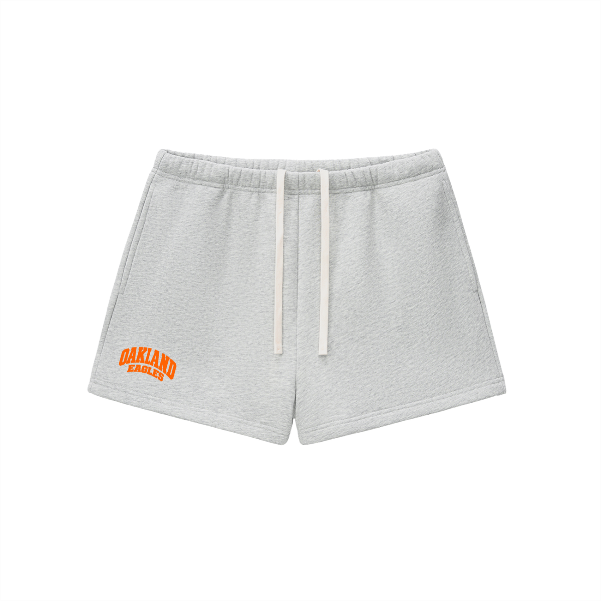 Basic 2 White Oakland Middle Essential Fleece Drawstring Sweatshorts