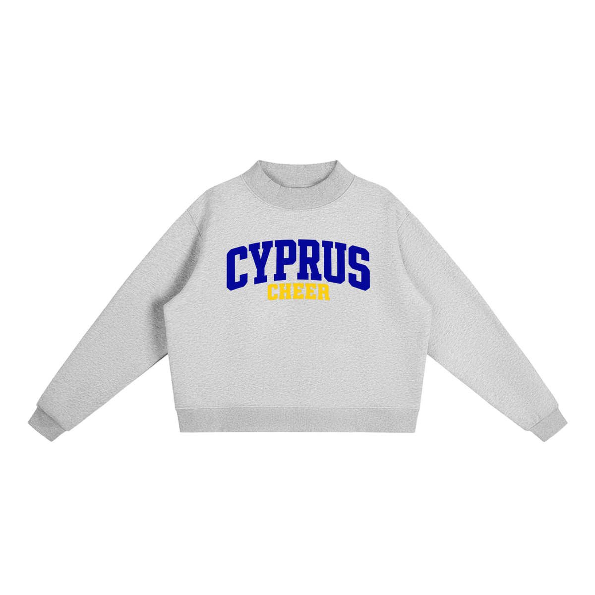 Basic 1 Cyprus Essential Fleece Mock-Neck Crew Sweatshirt