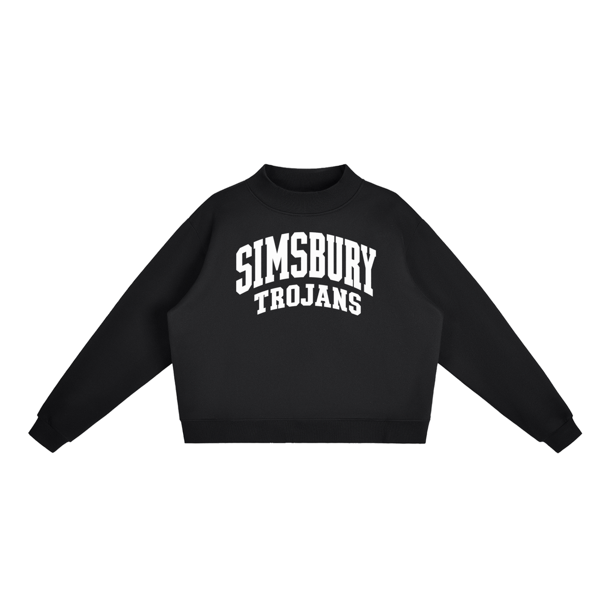 Essential Fleece Mock-Neck Crew Sweatshirt