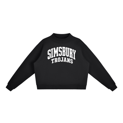 Essential Fleece Mock-Neck Crew Sweatshirt