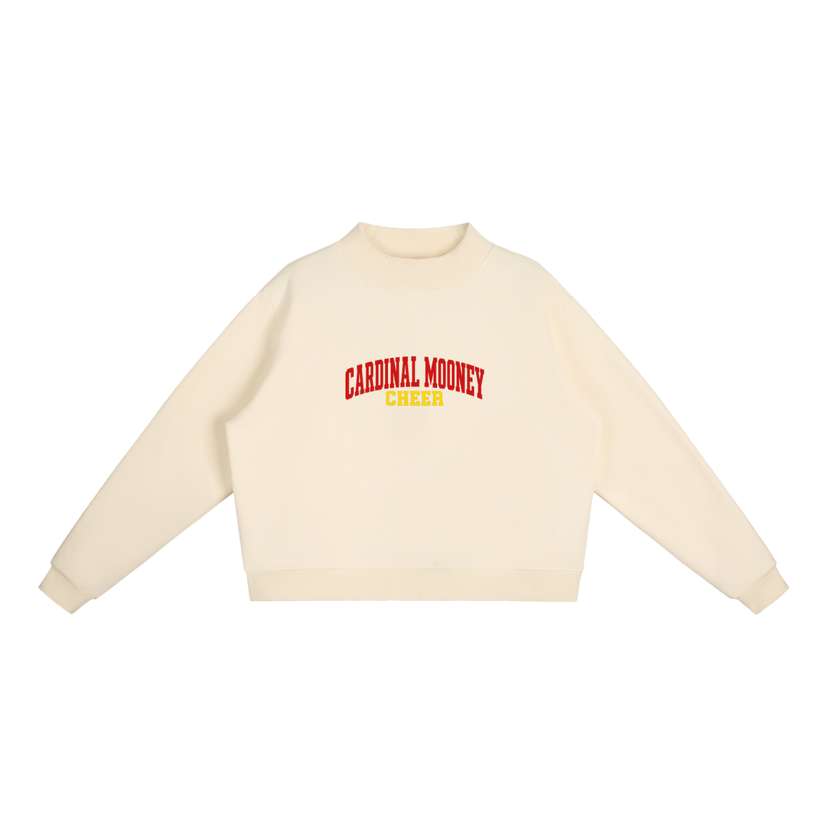 Basic 1 Cardinal Mooney Essential Fleece Mock-Neck Crew Sweatshirt