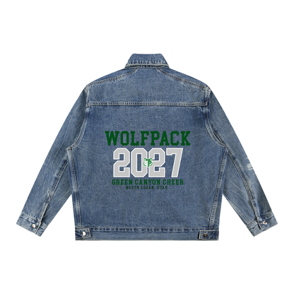 Vintage Wash Zip Up Denim Jacket