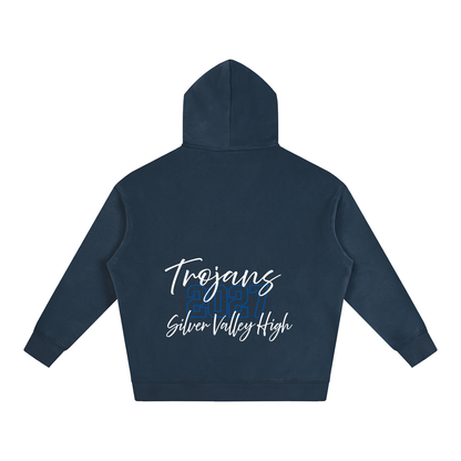 Cursive Front Silver Valley Oversize Fleeced Hoodie