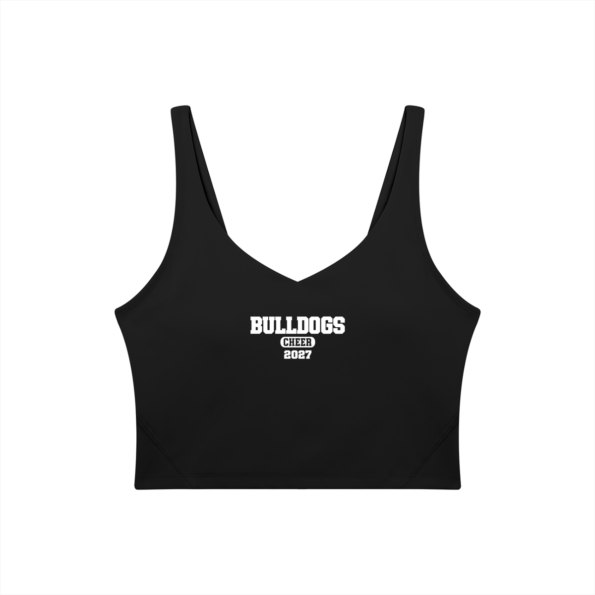 Old School Green Bulldogs Women's V-Neck Yoga Sports Bra