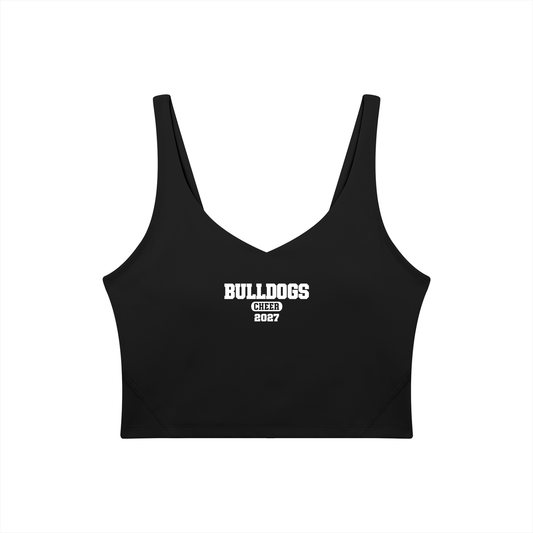 Old School Green Bulldogs Women's V-Neck Yoga Sports Bra