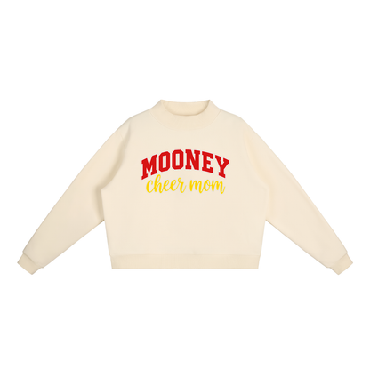 Cheer Mom Cardinal Mooney Essential Fleece Mock-Neck Crew Sweatshirt