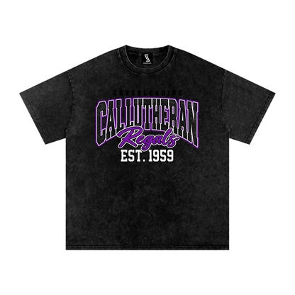 Vintage Cal Lutheran Snow Washed Oversized Cotton T-Shirt
