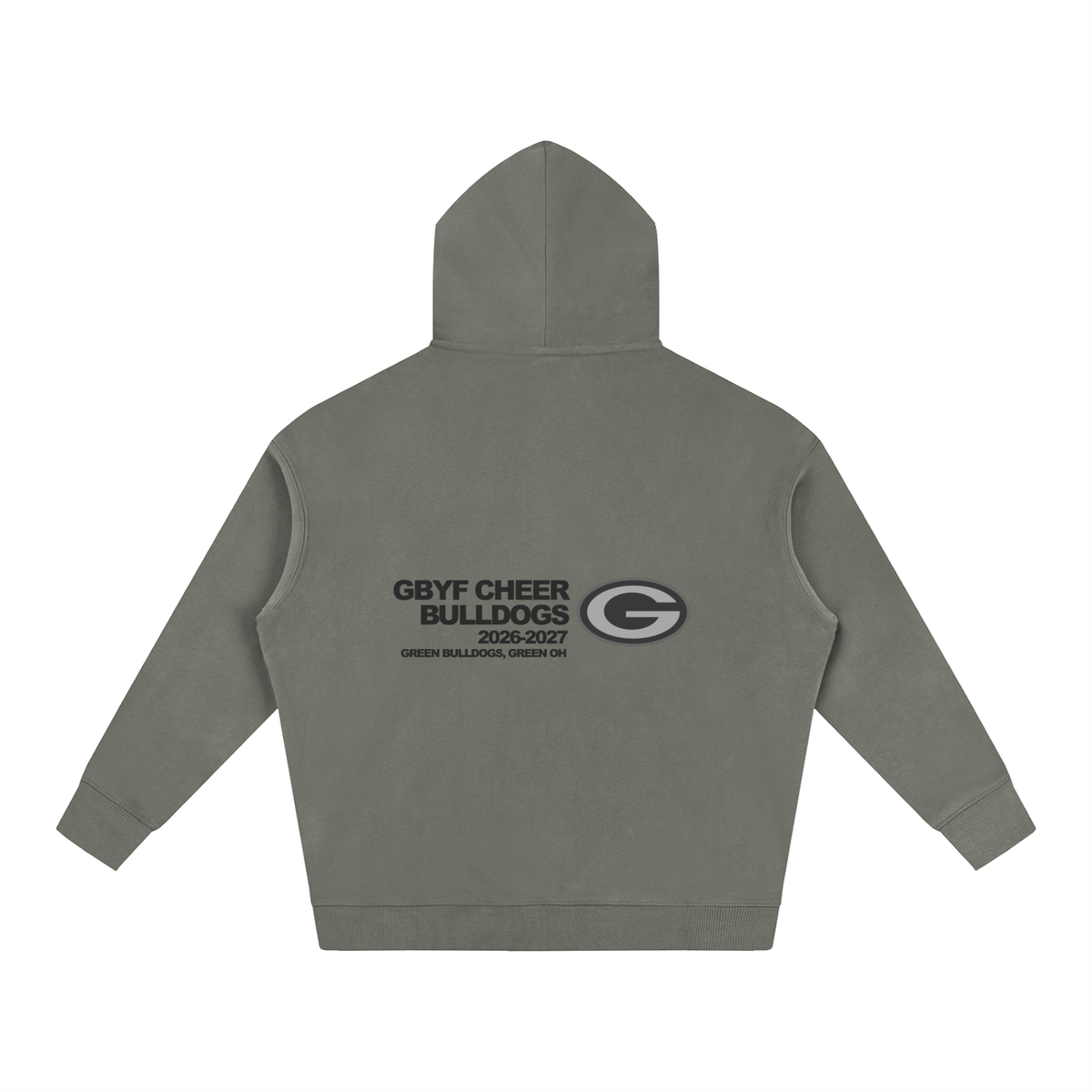 Vector Star Front Green Bulldogs Oversize Fleeced Hoodie