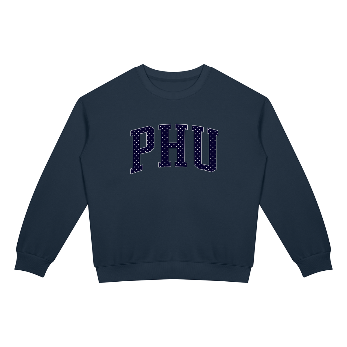 Polka Dot Drop Shoulder Crewneck Sweatshirt