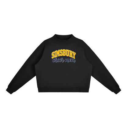 Cheer Mom Simsbury Essential Fleece Mock-Neck Crew Sweatshirt (printed)