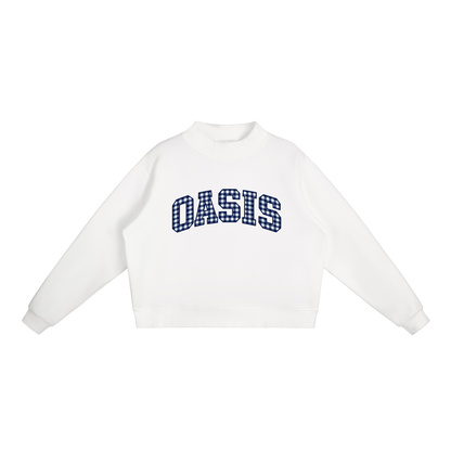 Essential Fleece Mock-Neck Crew Sweatshirt