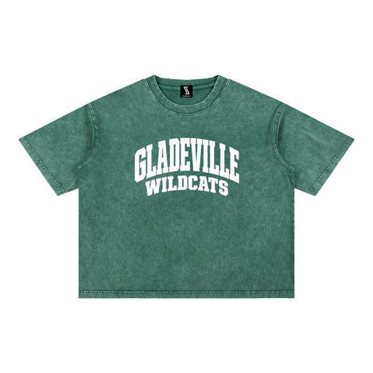 Basic 2 White Gladeville Mineral Wash Boxy Cotton T-Shirt