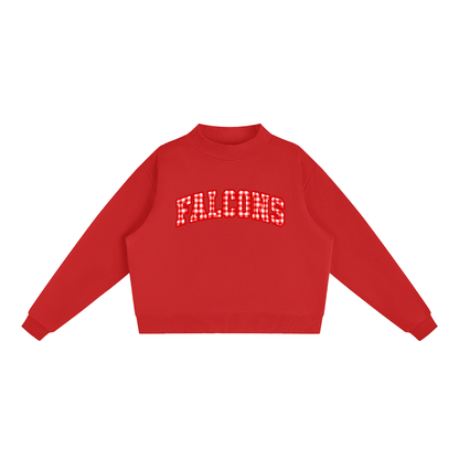 Gingham Fitch Essential Fleece Mock-Neck Crew Sweatshirt (printed)