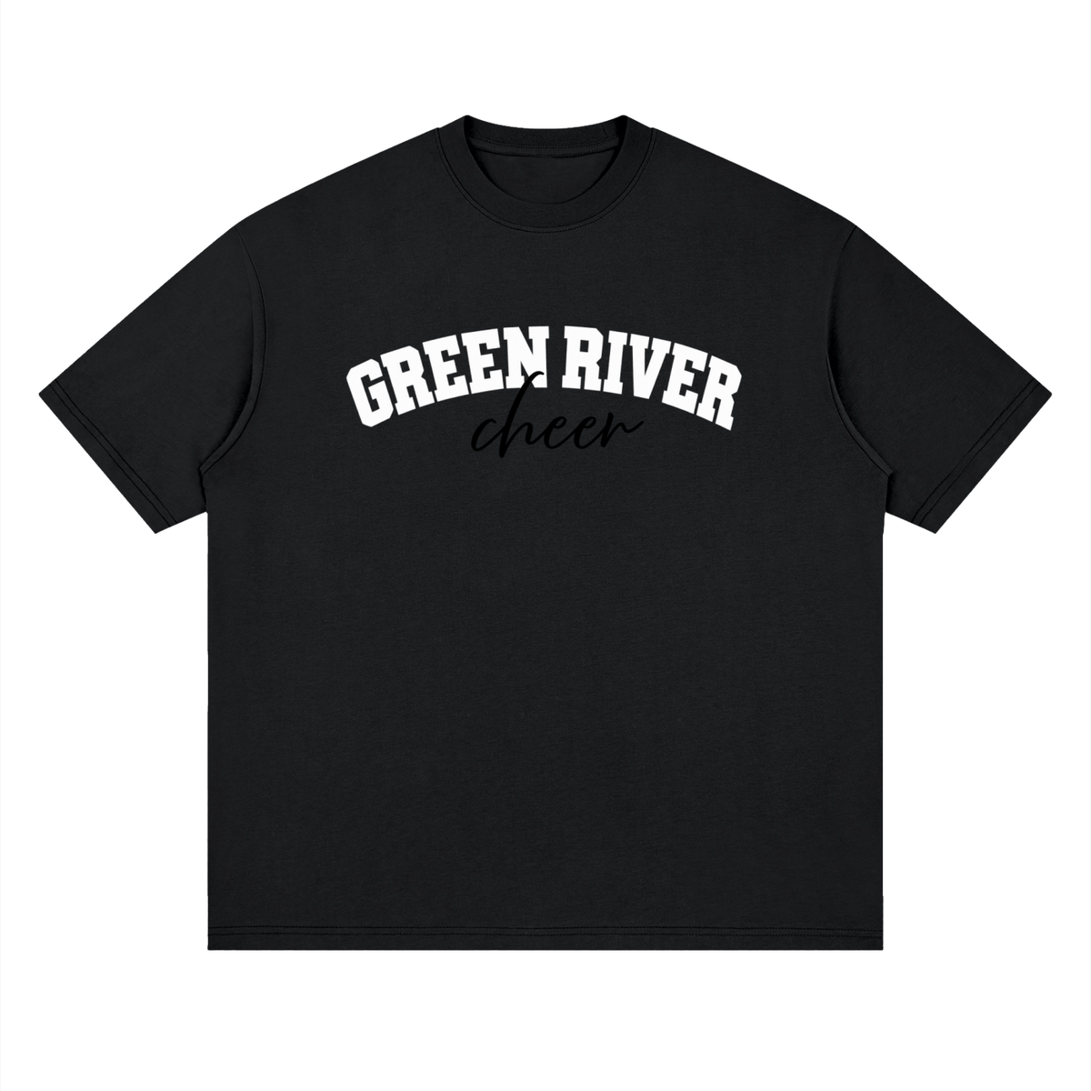 Cursive Green River Oversized Drop Shoulder T-Shirt