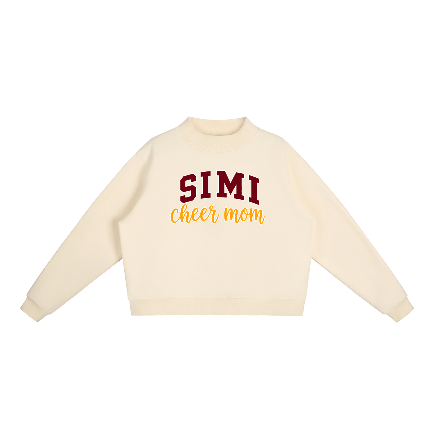 Cheer Mom Simi Valley Essential Fleece Mock-Neck Crew Sweatshirt