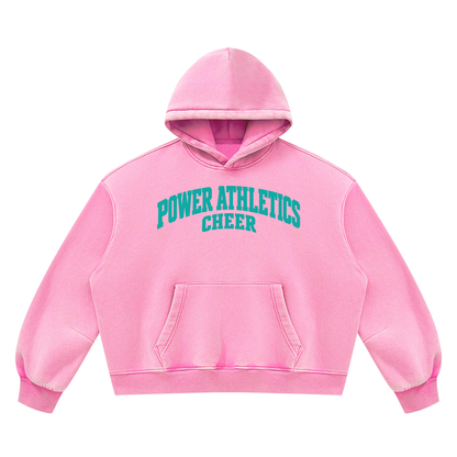 POWER ATHLETICS Unisex Vintage Wash Boxy Fleece Hoodie
