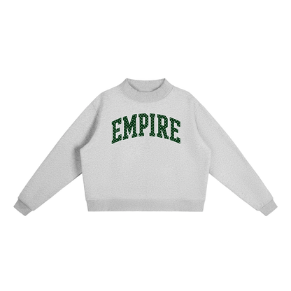 Polka Dot Empire Essential Fleece Mock-Neck Crew Sweatshirt (printed)