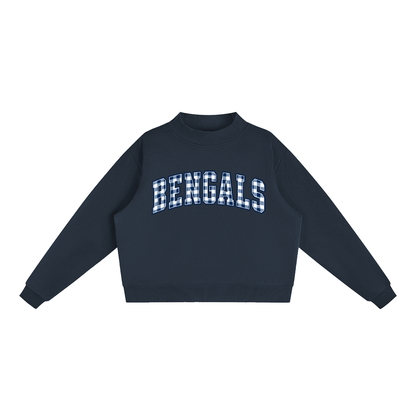 Essential Fleece Mock-Neck Crew Sweatshirt
