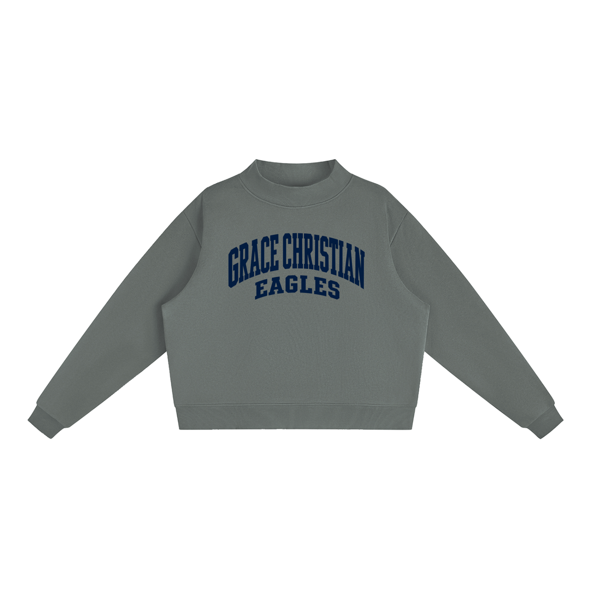 Essential Fleece Mock-Neck Crew Sweatshirt