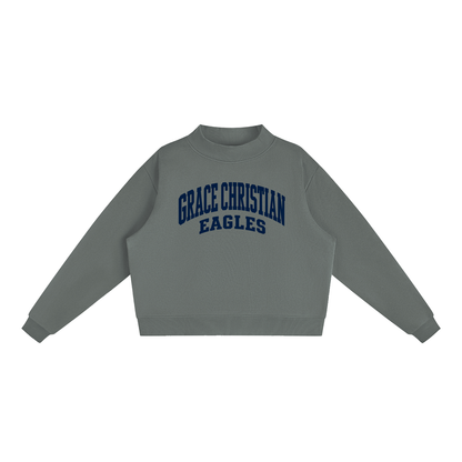 Essential Fleece Mock-Neck Crew Sweatshirt