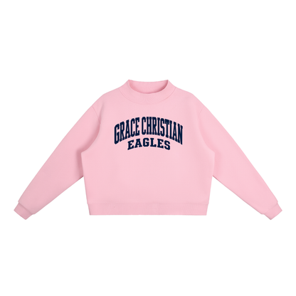 Essential Fleece Mock-Neck Crew Sweatshirt